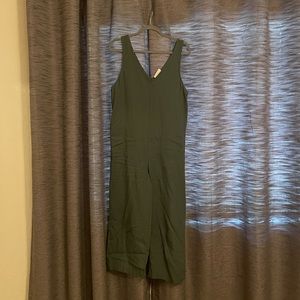 Linen army green jumpsuit/overalls